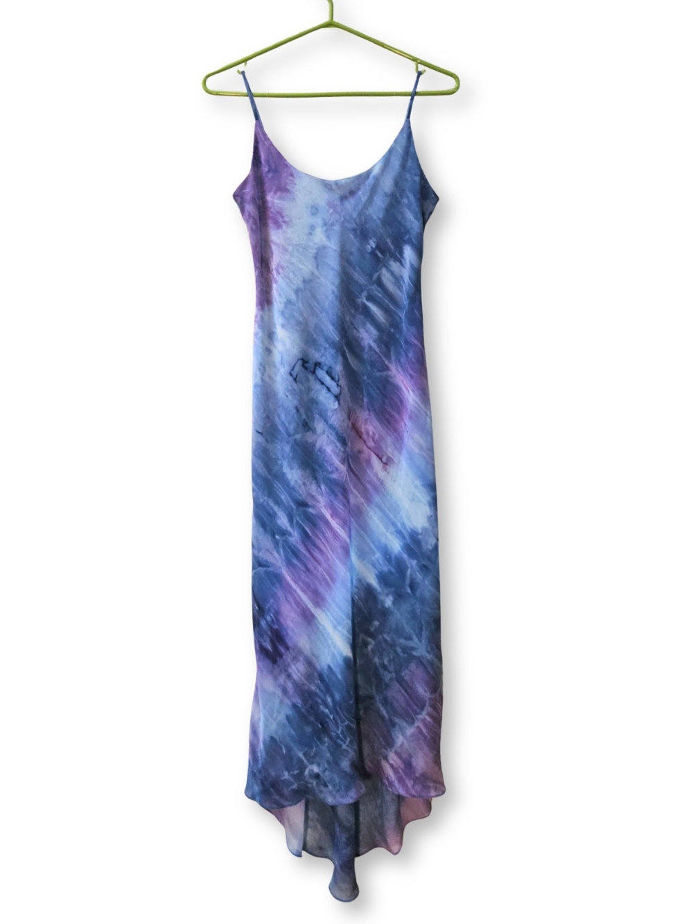 Vintage 90s Purple Patch Tie Dye Maxi Slip Dress Fairy Boho Whimsygoth 10